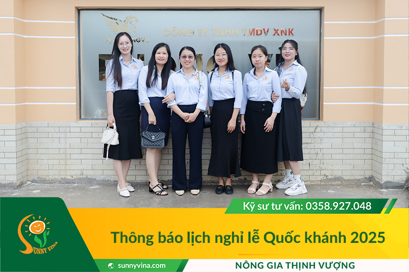Sunny Vina - Thông báo lịch nghỉ lễ Quốc khánh 2/9 2025