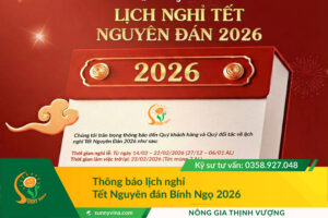 Sunny Vina - Thông báo lịch nghỉ Tết Nguyên đán Bính Ngọ 2026